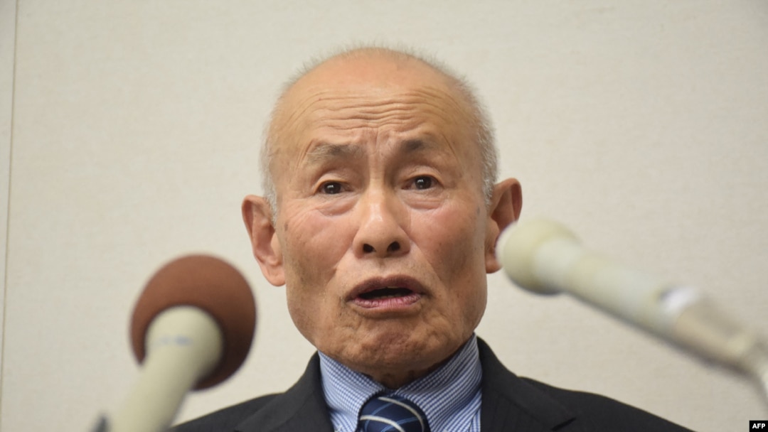 Tomoyuki Mimaki, predstavnik direktora Nihon Hidankyoa, prisustvuje konferenciji za novinare nakon što je grupa dobila Nobelovu nagradu za mir 2024. u Hirošimi 11. oktobra 2024. godine.