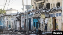 FILE - A view shows the ruins of a section of Hotel Hayat, the scene of an al Qaeda-linked al Shabaab group militant attack, in Mogadishu, Somalia August 20, 2022.