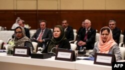 FIEL - Afghan women delegates attend Intra-Afghan Dialogue talks in Doha, Qatar, July 7, 2019. 