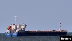 Russian-flagged cargo ship Zhibek Zholy seen off the coast of Black Sea port of Karasu