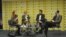 Učesnici panela "Kosovo: ko crta granice - razmena teritorija, razgraničenje, status kvo – ima li rešenja za kosovsko pitanje?": moderator Ana Otašević, Andrea Lorenco Kapuzela, Žan-Kristof Buison i Timoti Les (s leva) (Foto: Medija centar Beograd - www.m