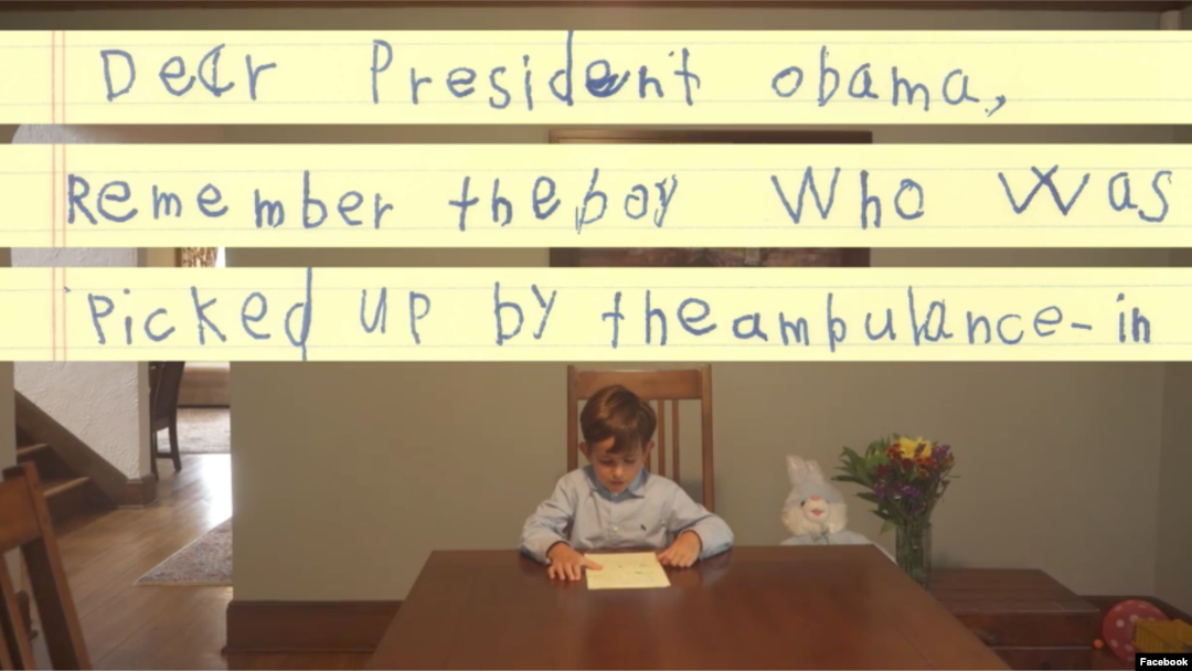 Surat dari seorang anak Amerika kepada Presiden Obama yang tersebar luas di Internet.