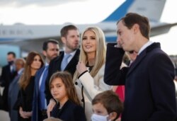 Ivanka Trump attends the departure ceremony of U.S. President Donald Trump at the Joint Base Andrews, Maryland, Jan. 20, 2021.