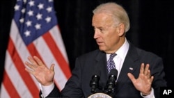 Vice President Joe Biden speaking at the Ohio Newspaper Association convention, Feb. 9, 2012, in Columbus, Ohio.