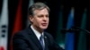 FILE - FBI Director Christopher Wray speaks during the FBI National Academy graduation ceremony, Dec. 15, 2017, in Quantico, Va.