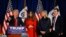 FILE - Republican presidential candidate Donald Trump, accompanied by (from second from left) wife, Melania; daughter, Ivanka; her husband, Jared Kushner; speaks during a campaign event in Waterloo, Iowa, Feb. 1, 2016.