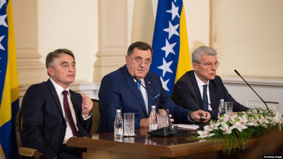 Članovi Predsjedništva BiH Željko Komšić, Milorad Dodik i Šefik Džaferović (Foto: Predsjedništvo BiH)
