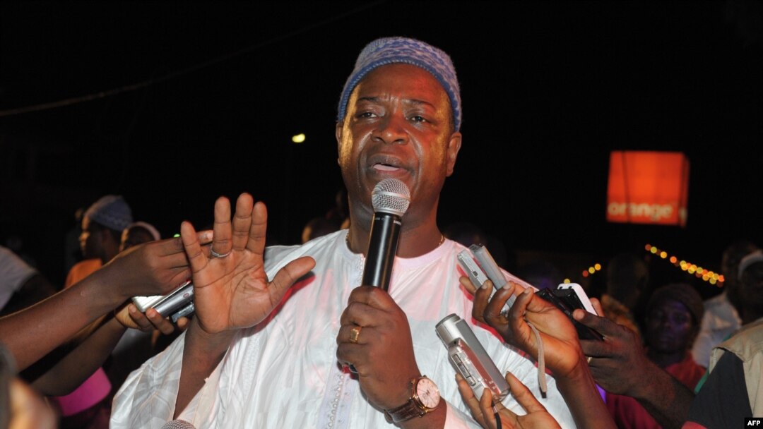 FILE - Nuno Gomes Nabiam delivers a speech May 16, 2014, in Bissau, Guinea-Bissau.
