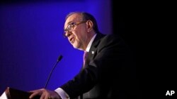 Mexico's current ambassador to the United States, Carlos Sada, speaks during a session of the National Immigration Integration Conference, Dec. 12, 2016, in Nashville, Tenn. 