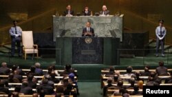 Presidente Barack Obama discursa perante a Assembleia Geral da ONU, a 25 de Setembro de 2012