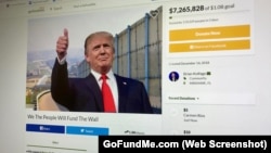 Penggalangan dana pembangunan tembok secara online oleh Brian Kolfage "We The People Will Fund The Wall" di akun GoFundMe (foto: dok). 