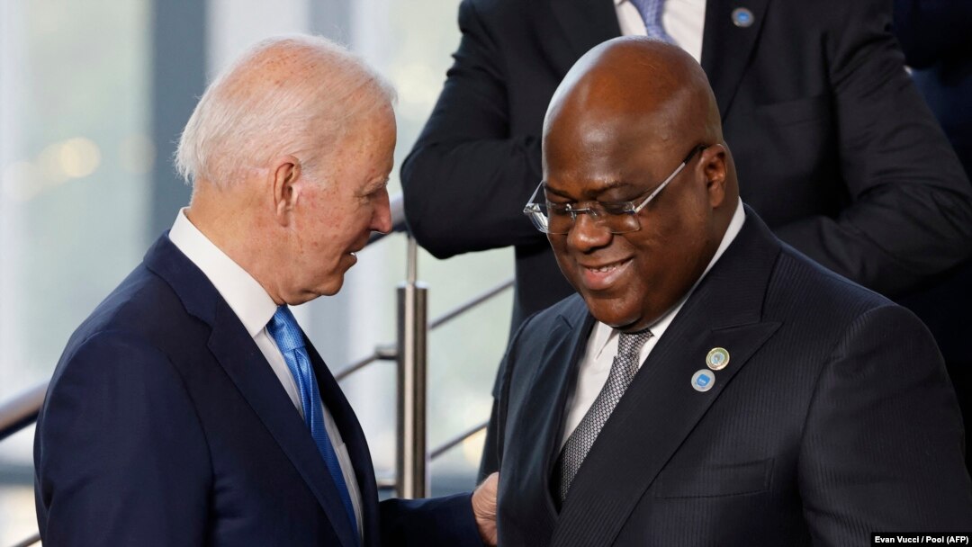 Prezida w'Amerika Joe Biden kumwe n'uwa Kongo Felix Tshisekedi