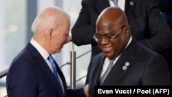 Prezida w'Amerika Joe Biden kumwe n'uwa Kongo Felix Tshisekedi