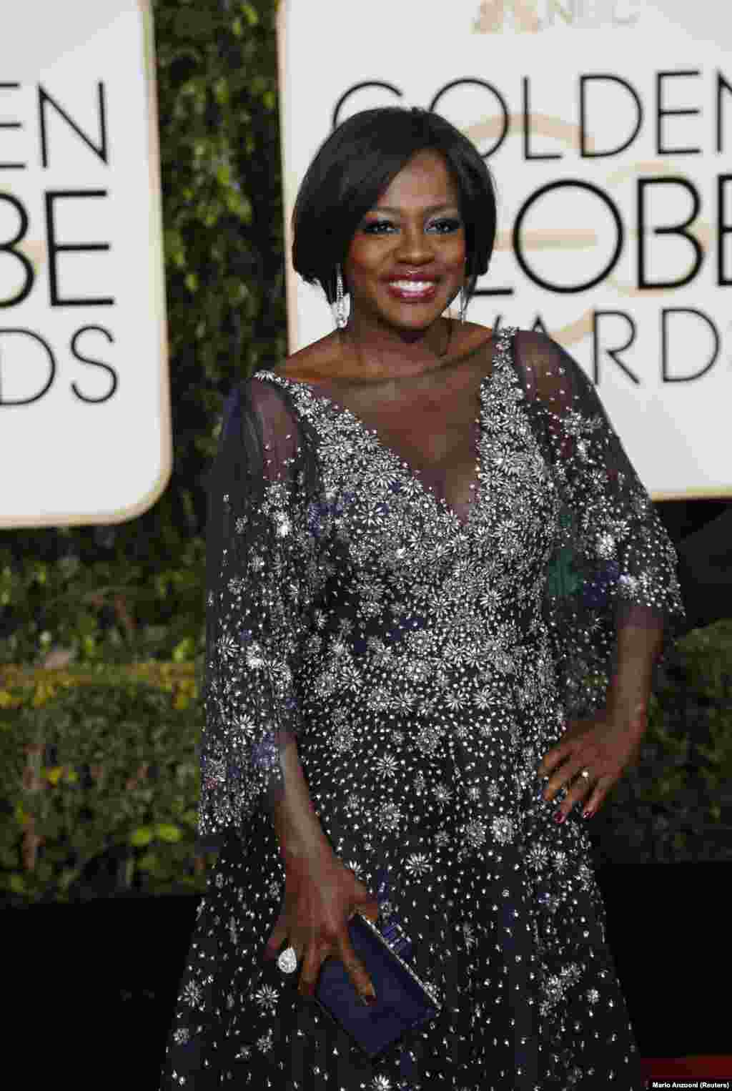 Viola Davis chega à entrega de prémios Globos de Ouro em Beverly Hills, California. 10 Janeiro, 2016