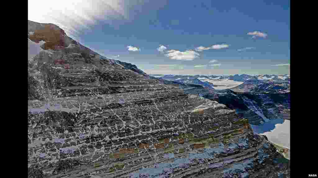 This image of the Transantarctic Mountains was taken from the NASA P-3 airborne laboratory near the end of the 2013 IceBridge Antarctic campaign.