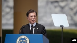 문재인 한국 대통령.