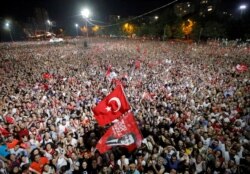 FILE - Supporters attend a rally of Ekrem Imamoglu, mayoral candidate of the main opposition Republican People's Party (CHP), in Beylikduzu district, in Istanbul, Turkey, June 23, 2019.