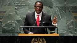 FILE— Malawi's President Lazarus Chakwera addresses the 78th session of the United Nations General Assembly, on September 21, 2023.