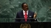 FILE - Lazarus McCarthy Chakwera, president of the Republic of Malawi, addresses the 79th United Nations General Assembly at United Nations headquarters in New York, Sept. 26, 2024. 