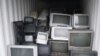 Stockpile of analogue televisions in Douala, Cameroon