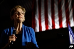 Democratic presidential candidate Sen. Elizabeth Warren, D-Mass., speaks during a primary election night rally, March 3, 2020, at Eastern Market in Detroit.