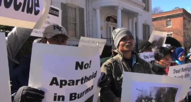 Rohingya Protest Outside Burmese Embassy in Washington