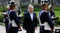 Guterres se reunió el sábado con el presidente Juan Manuel Santos a quien reiteró el apoyo del organismo internacional en sus esfuerzos para silenciar el último conflicto armado de América.