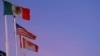 The flags of Mexico, the United States and Canada fly in Ciudad Juarez, Mexico, Feb. 1, 2025.