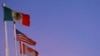 The flags of Mexico, the United States and Canada fly in Ciudad Juarez, Mexico, Feb. 1, 2025.