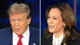 ARCHIVO - Esta combinación muestra al candidato presidencial republicano, el expresidente Donald Trump, y a la candidata presidencial demócrata, la vicepresidenta Kamala Harris, en el debate presidencial de ABC News, el 10 de septiembre de 2024, en Filadelfia.