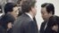In this image made from video Chinese President Hu Jintao, left, and Japanese Prime Minister Yoshihiko Noda speak on the final day of the APEC summit in Vladivostok, Russia, Sunday, Sept. 9, 2012.