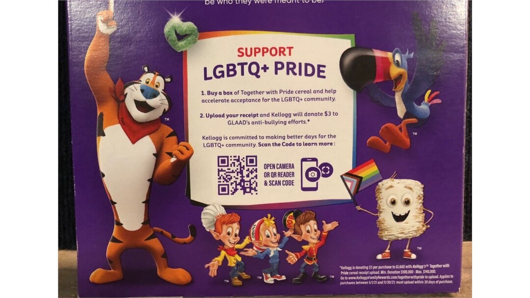 Kellogg gets criticism, support for gay pride ad