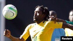 Lerato Chabangu des Bafana Bafana lors d'un match à Soweto, 17 août 2017.