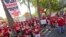 Teachers rally outside the Capitol, April 27, 2018, in Phoenix, on their second day of walkouts. Teachers in Arizona and Colorado walked out of their classes over low salaries, keeping hundreds of thousands of students out of school. It's the latest in a series of strikes across the nation over low teacher pay.