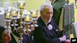 Actor británico Sir Christopher Lee durante una gala en Berlín, el 9 de febrero de 2015.