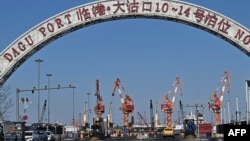 A view of Liangang Dagu port is seen at the Binhai economic area in the municipality of Tianjin, northwest China on Feb. 5, 2025.