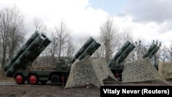 RUSSIA -- A view shows a new S-400 "Triumph" surface-to-air missile system after its deployment at a military base near Kaliningrad, March 11, 2019