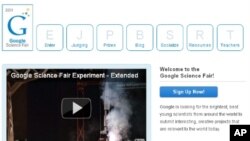 A screenshot of Google's Science Fair webpage