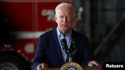 El presidente Joe Biden ofrece un discurso en el aeropuerto de Mather, en California, el 13 de septiembre de 2021.