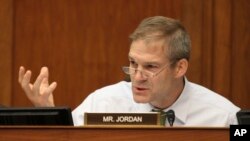 Anggota DPR AS Jim Jordan berbicara di Capitol Hill, Washington. (Foto: Dok)