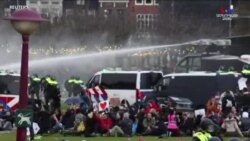 Ամստերդամում ոստիկանությունը ջրցան մեքենաներ է կիրառել COVID-19-ի լոքդաունի դեմ բողոքող ցուցարարների նկատմամբ