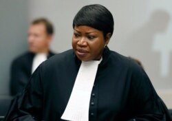 FILE - Prosecutor Fatou Bensouda at the International Criminal Court (ICC) in The Hague, Netherlands.