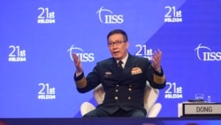 中國國防部長董軍2024年6月2日在香格里拉安全談論上發言。