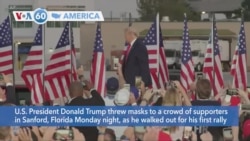 VOA60 Ameerikaa - President Trump threw masks to supporters at his first rally since he contracted the coronavirus