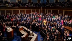 FILE - President Joe Biden delivers his State of the Union speech to a joint session of Congress, at the Capitol in Washington, Feb. 7, 2023. 