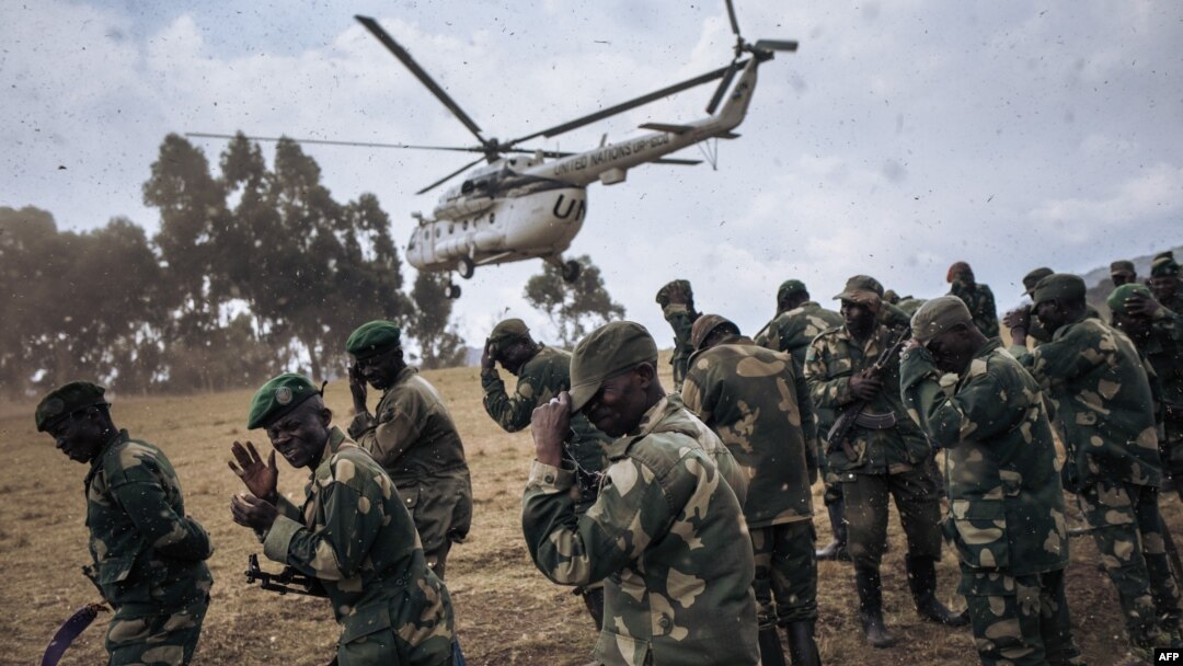 Abasirikare ba RDC hafi ya kajugujugu na MONUSCO mu Bijombo, muri Kivu y'ubumanuko, kw'itariki ya 10/10/2020