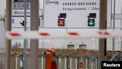 The Pit Stop at the Eurotunnel, where trucks are checked before boarding the Shuttle Freight from France to Britain, Dec. 22, 2020.