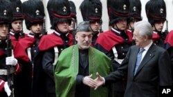 26일 이탈리아 로마를 방문한 하미드 카르자이 아프가니스탄 대통령