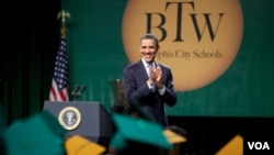 Barack Obama puso como ejemplo los resultados alcanzados por la escuela secundaria superior Booker T. Washington, en Tennessee.