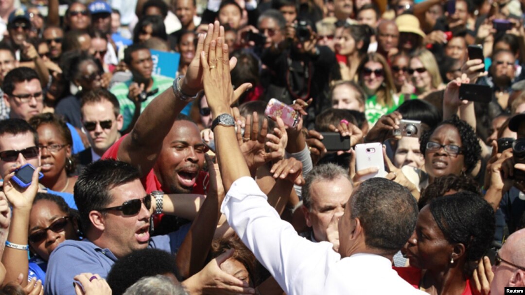 Barack Obama em campanha no estado de Virginia.